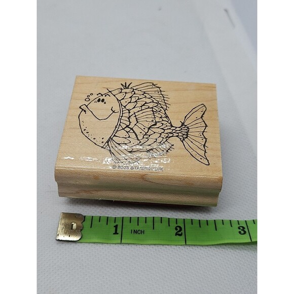Vtg 2003 RAINBOW FISH SCALES Lake Life Aquarium Pet STAMPIN UP! RUBBER STAMP - Picture 4 of 5